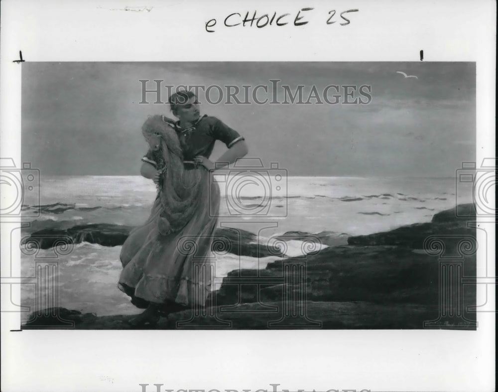 1990 Press Photo A Light on the Sea by Homer Winslow- Historic Images