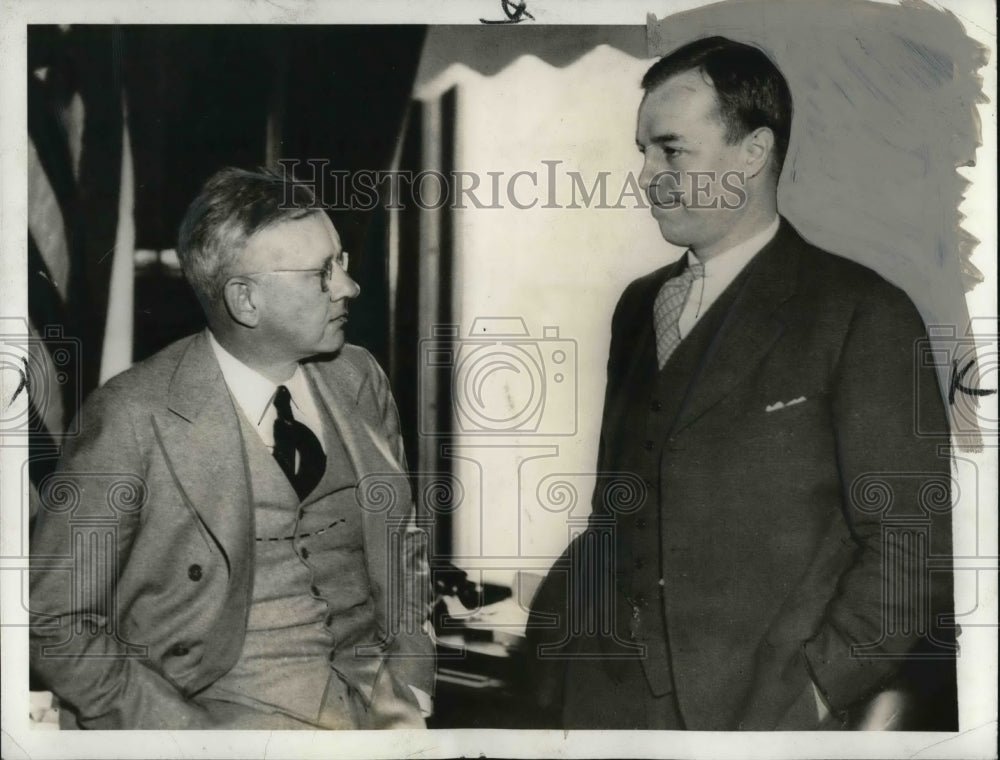 1936 Press Photo Governor Alfred M. Landon &amp; Taft in per-convention conference- Historic Images