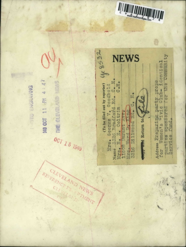 1949 Press Photo Mrs. George V. Goodbold with Mrs. E. E. Coltrin - cva22974