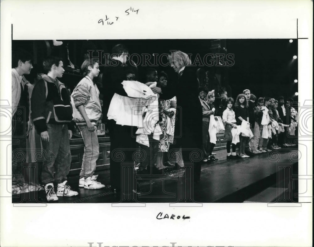 1991 Press Photo William Leach who plays Scrooge in the play The Christmas Carol- Historic Images