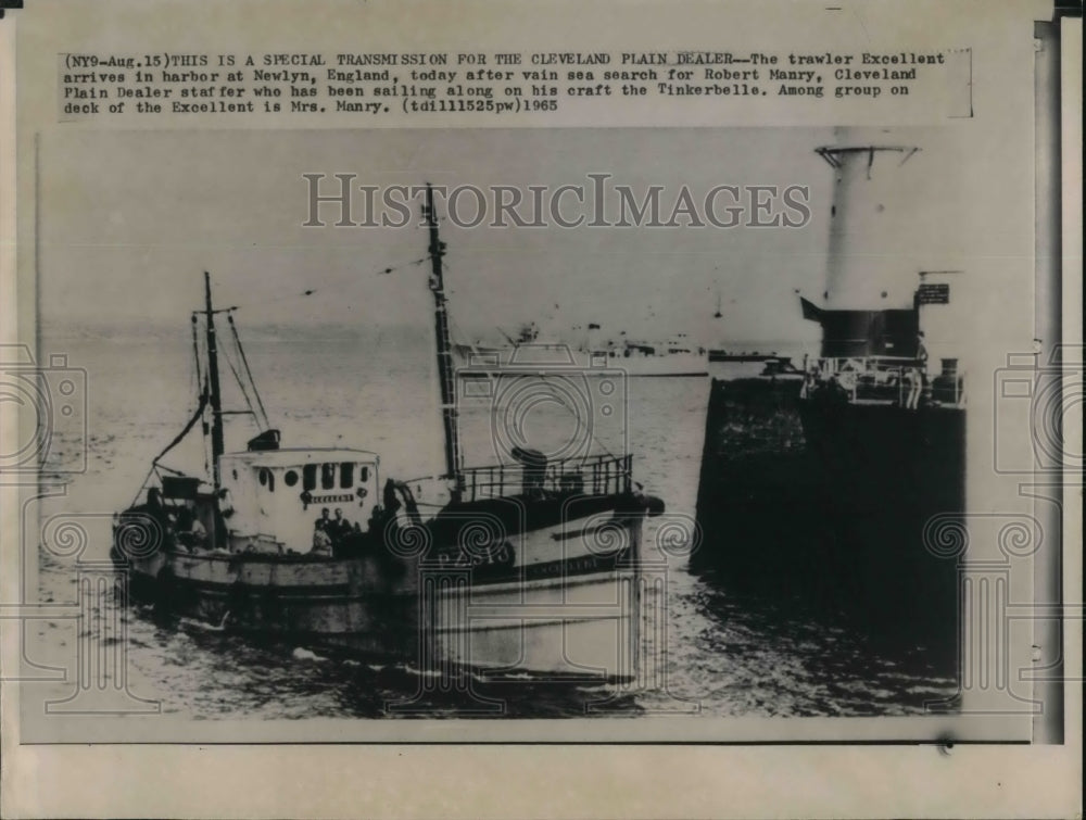 1965 Press Photo Ship Excellent in which Mrs Robert Manry sailed for husband- Historic Images