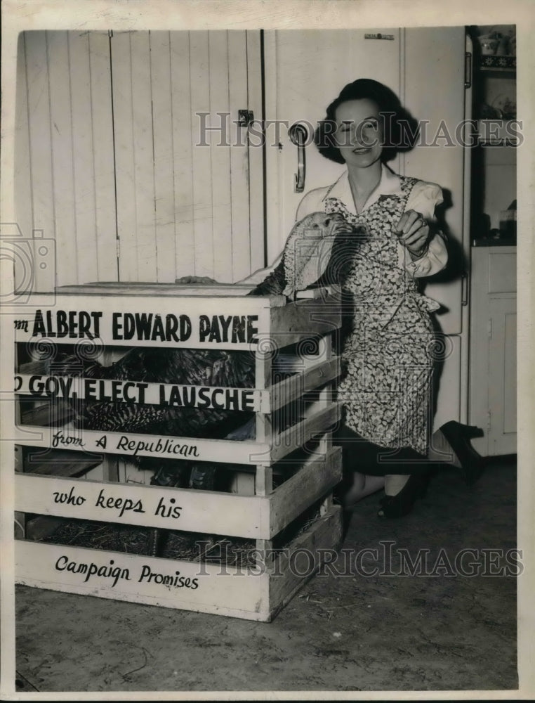 1944 Press Photo Jane Lausche, wife of Frank Lausche- Historic Images