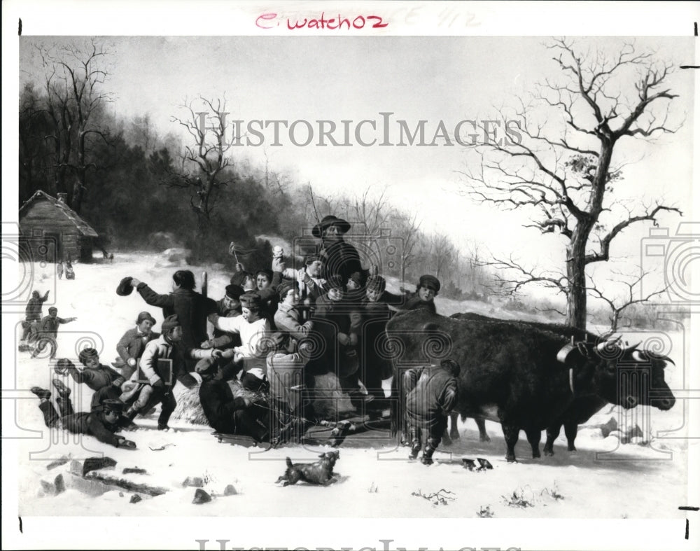 1992 Press Photo William Tylee Ranney, the sleigh ride oil on canvas- Historic Images