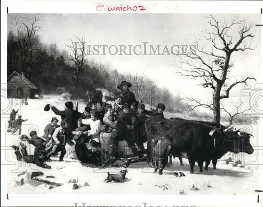 1992 Press Photo William Tylee Ranney, the sleigh ride oil on canvas- Historic Images