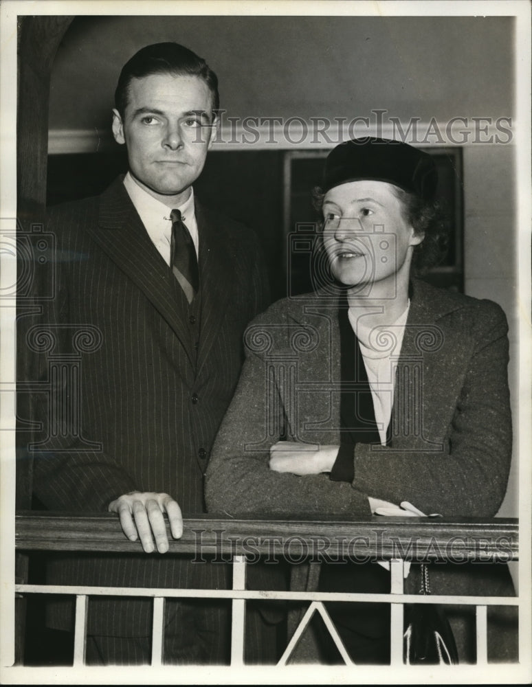 1936 Press Photo Mr. and Mrs. Henry Cabot Lodge sail for a vacation- Historic Images