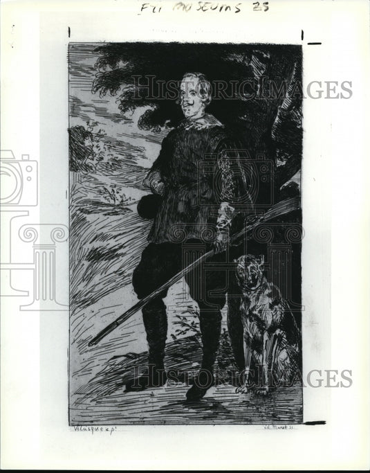 1990 Press Photo Philip IV etching by Edouard Manet- Historic Images