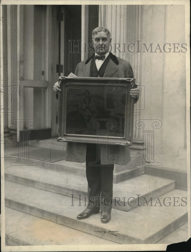 1922 Press Photo Rep. John P Miller of Wah. with portrait of Abraham Lincoln - Historic Images