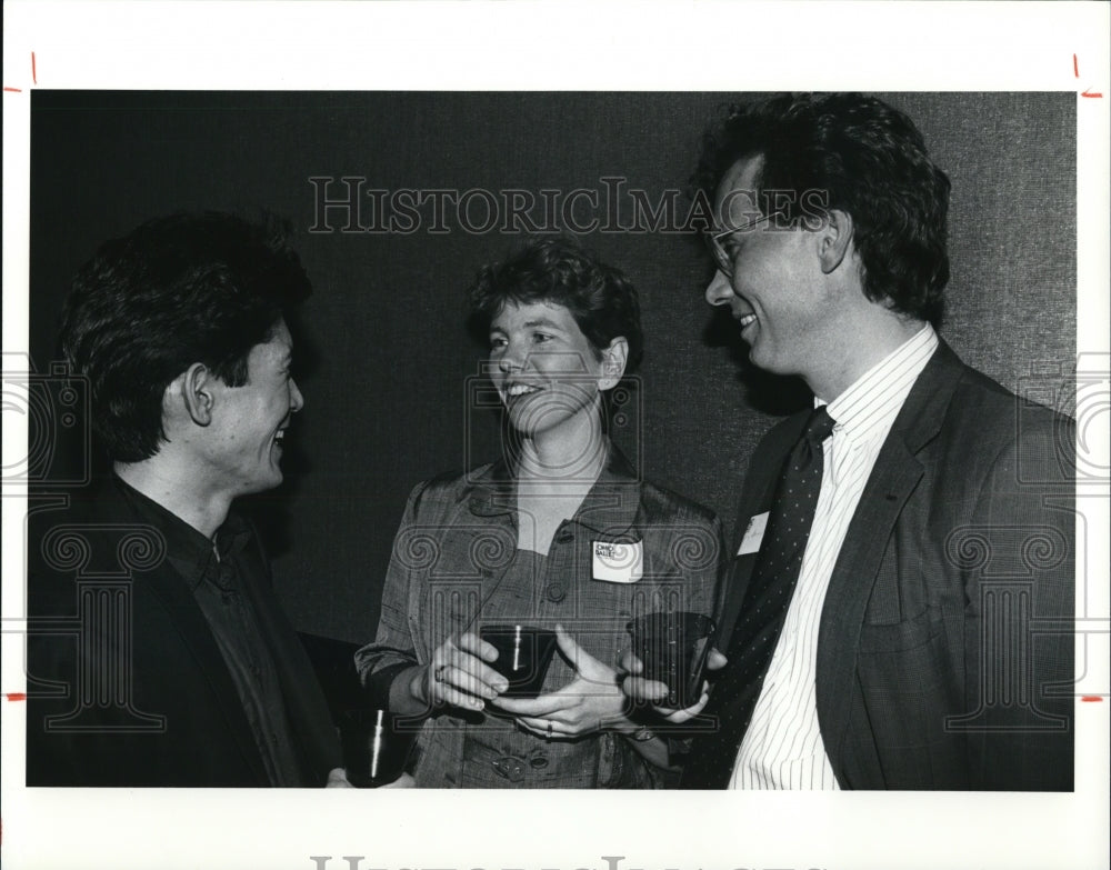 1991 Press Photo David Shimotakahara, Susan Miller and Jeffrey Bowen- Historic Images