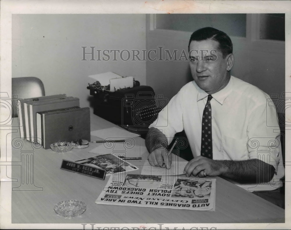 1956 Press Photo News City Editor John W. Rees- Historic Images