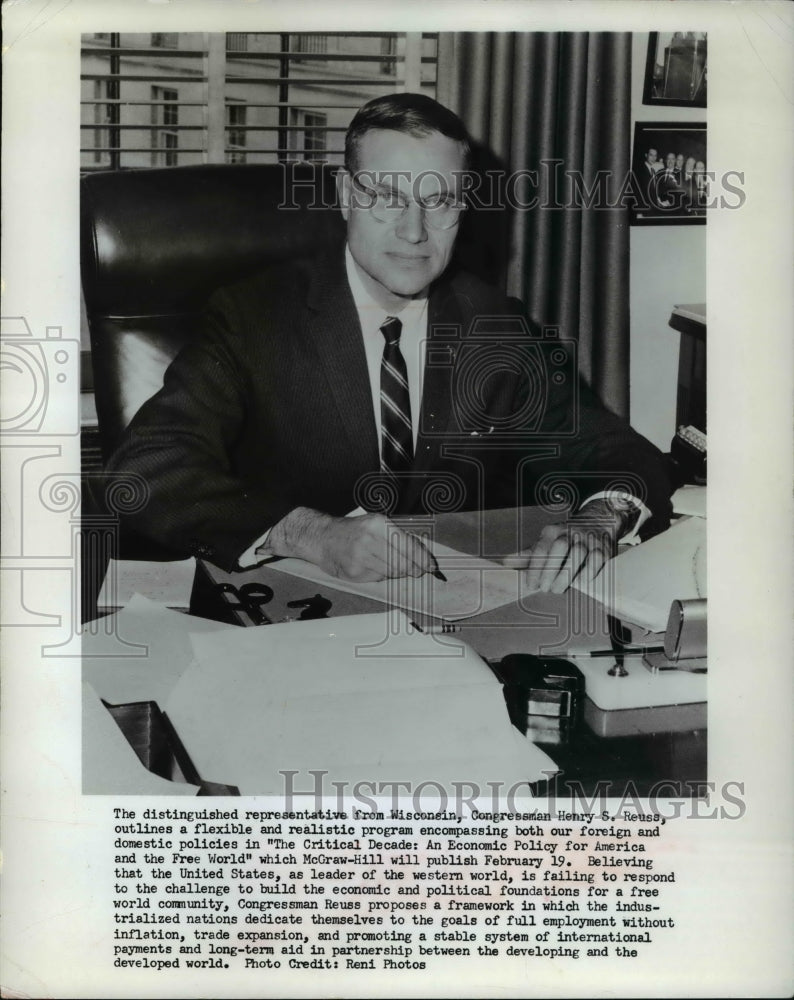 1964 Press Photo Distinguished representative from Wisconsin, Rep Henry S Reuss- Historic Images