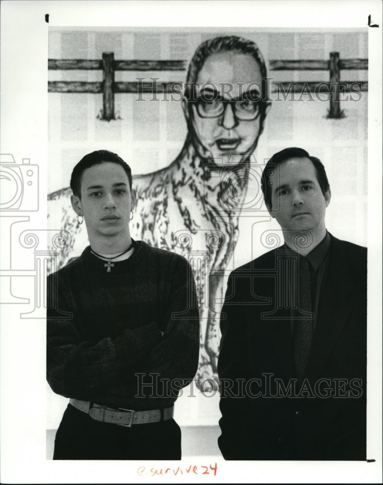 1990 Press Photo George Garces and teacher Tim Rollins at the Cleveland Center- Historic Images