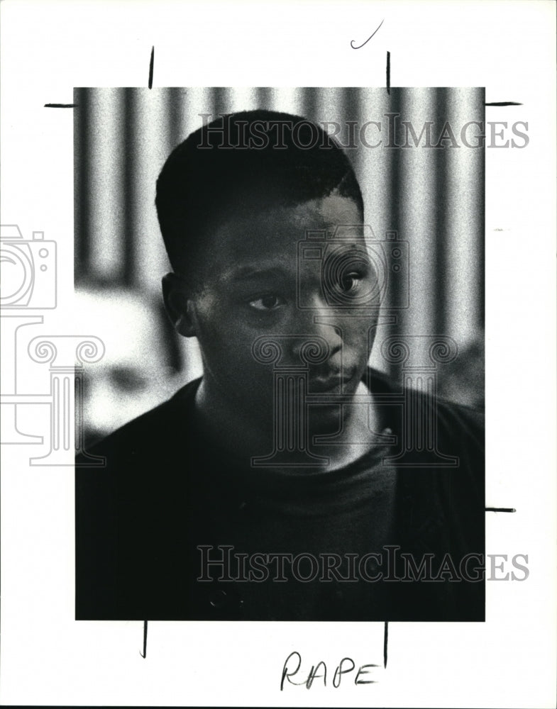 1990 Press Photo Mark Stallworth Suspect in Rape Beating of 18 Year Old Girl- Historic Images