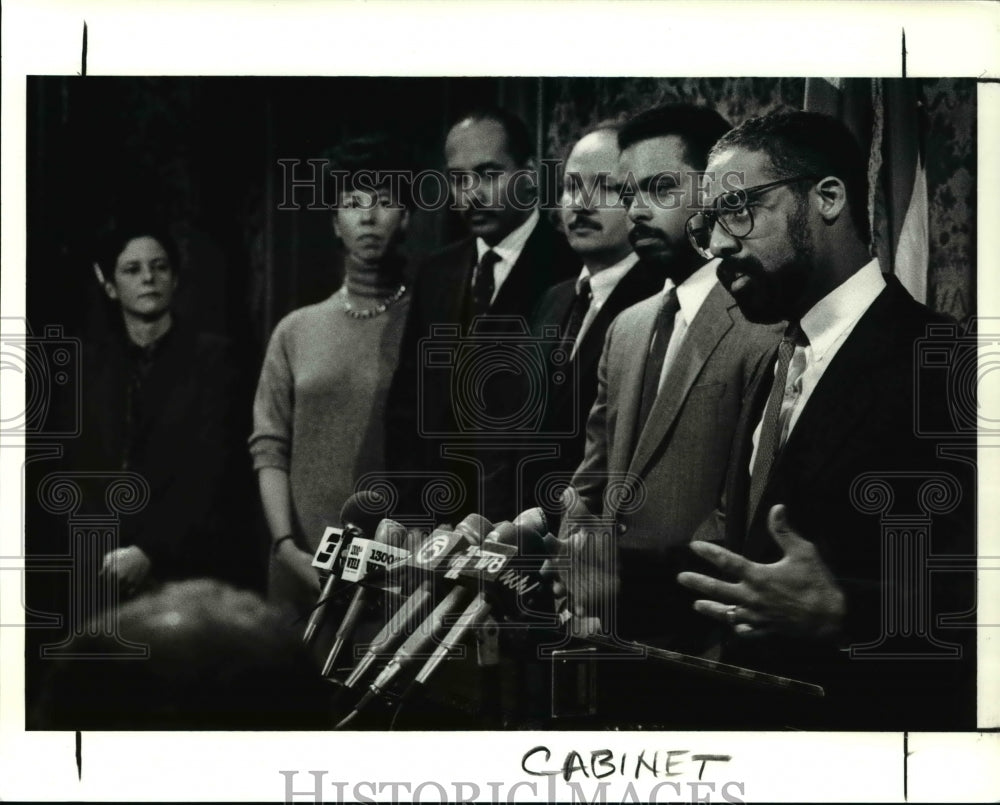 1990 Press Photo Mayor Mike White and members of his new cabinet Paul Patton- Historic Images