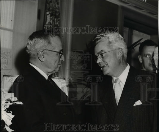 1955 Press Photo Truman and Mike Feighan - cva45486