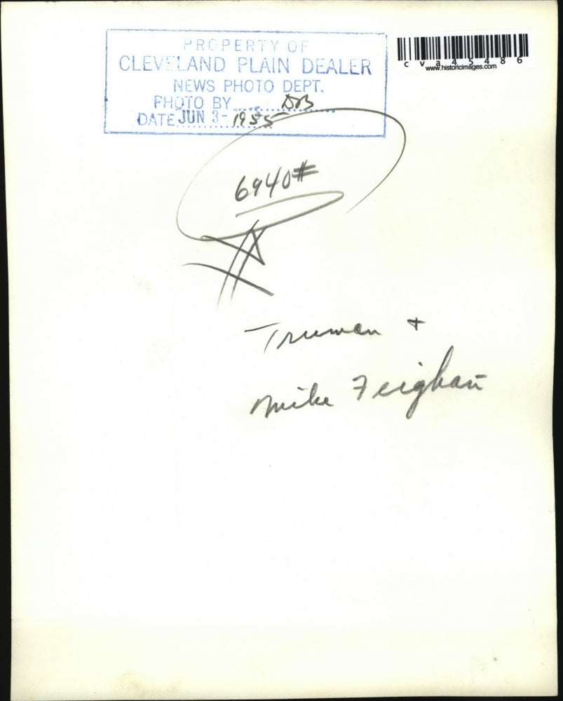 1955 Press Photo Truman and Mike Feighan - cva45486