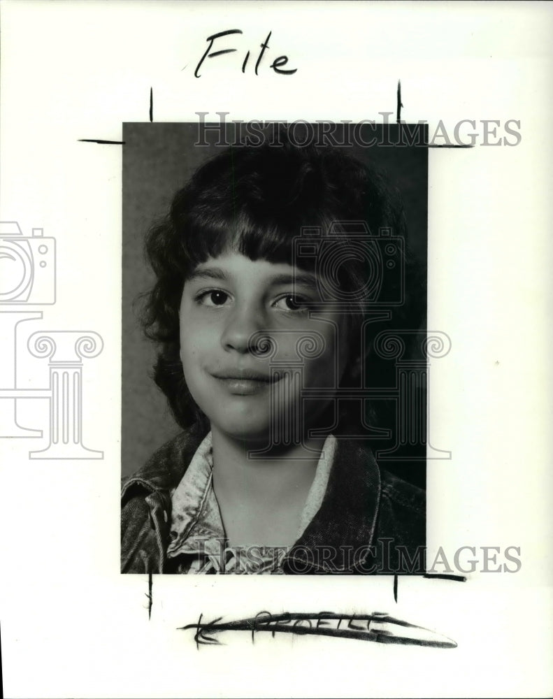 1990 Press Photo Ashley Ventura 3rd grader at Our Lady Of My Carmel- Historic Images