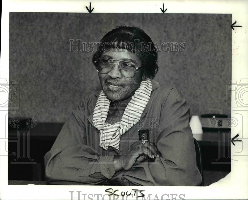 1990 Press Photo Margaret Weathers, Lake Erie Girl Scout Council- Historic Images