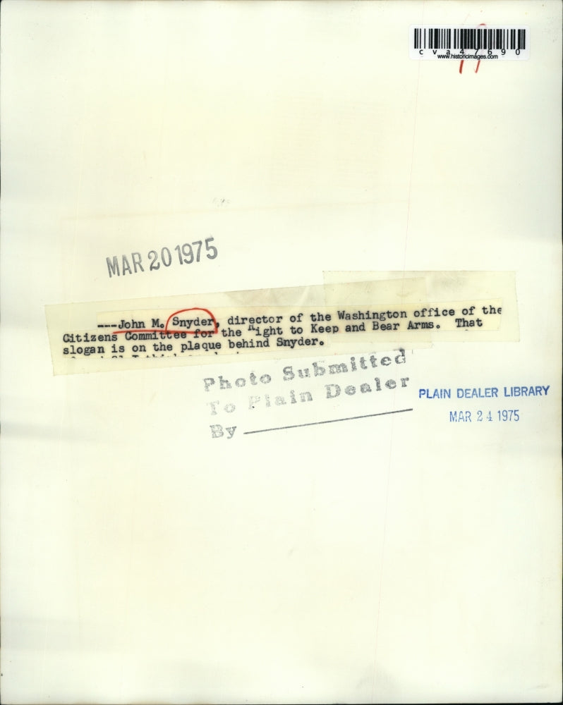 1975 Press Photo John M. Synder - cva47690