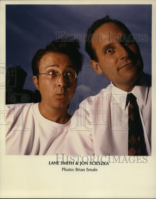 1995 Press Photo Lane Smith and Jon Scieszka- Historic Images