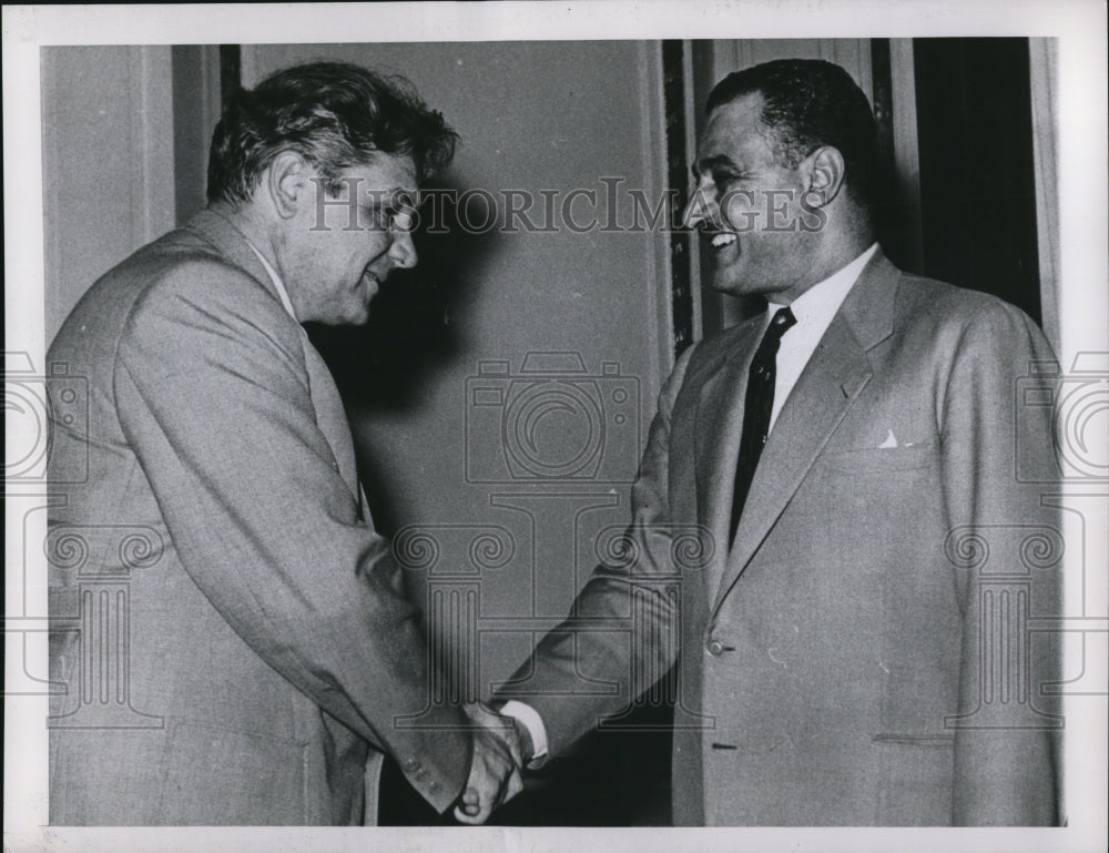 1957 Press Photo Dimitri Shepiloc, Russian Foreign Minister and Gamal Nasser- Historic Images