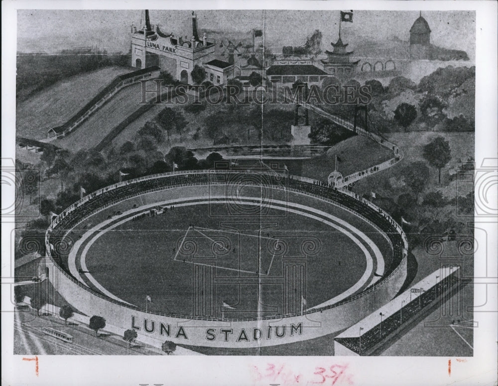 1957 Press Photo Luna Park Stadium- Historic Images