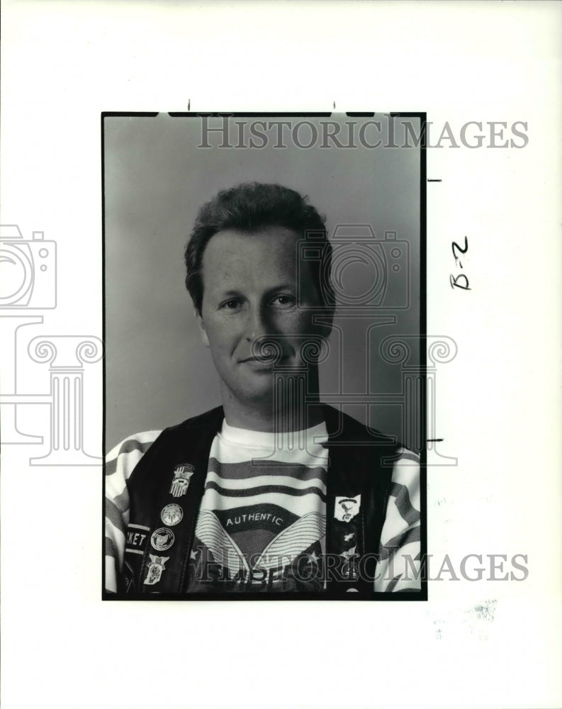 1990 Press Photo Ken Workman Mentor. Drug Free Biker - Historic Images