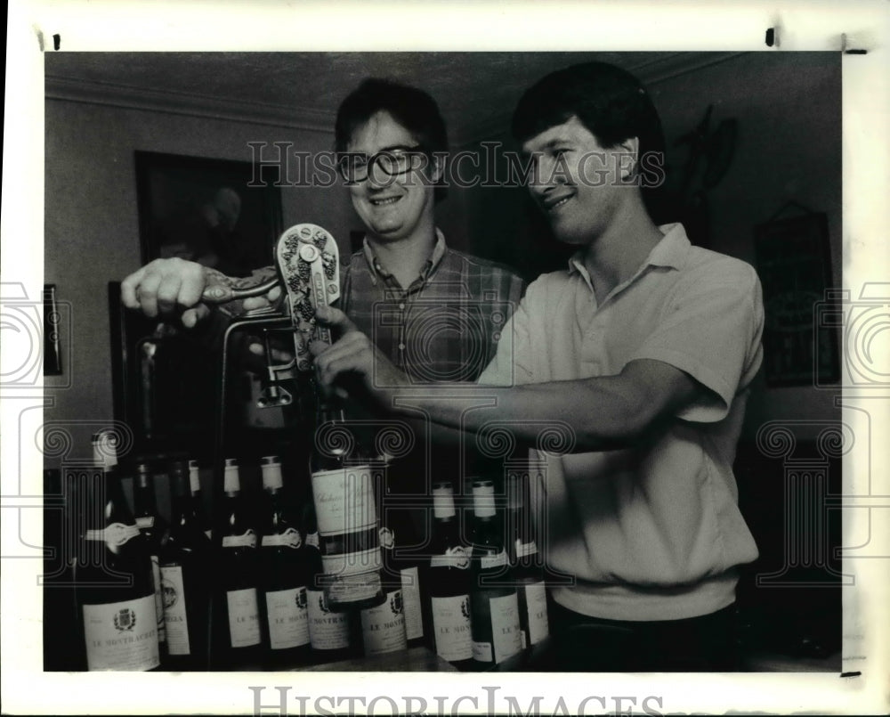 1990 Press Photo Daniel John Zivco with wine collection- Historic Images