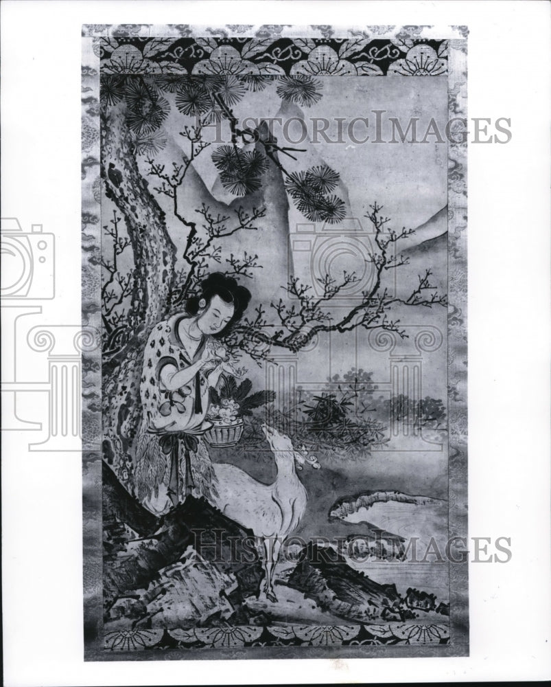 1991 Press Photo Female Daoist Figure in Landscape; Kokoku- Historic Images