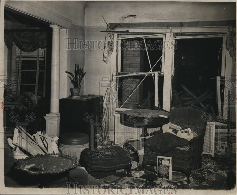 1948 Press Photo The wreckage of a home after a blast in Ostend Avenue- Historic Images