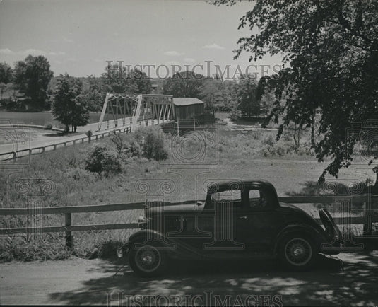 1934 Press Photo Covered Bridge- Historic Images