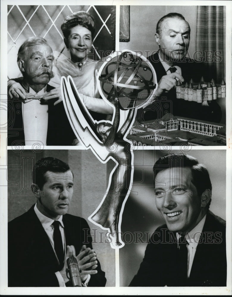 1965 Press Photo Emmy Awards Lynn Fontanna, Alfred Lunt, Charles Bayer- Historic Images