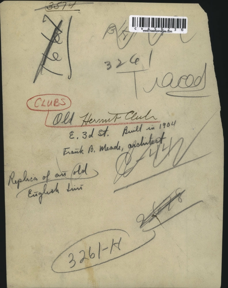 1904 Press Photo Old Hermit Club on E. 3rd Street Replica of English Inn