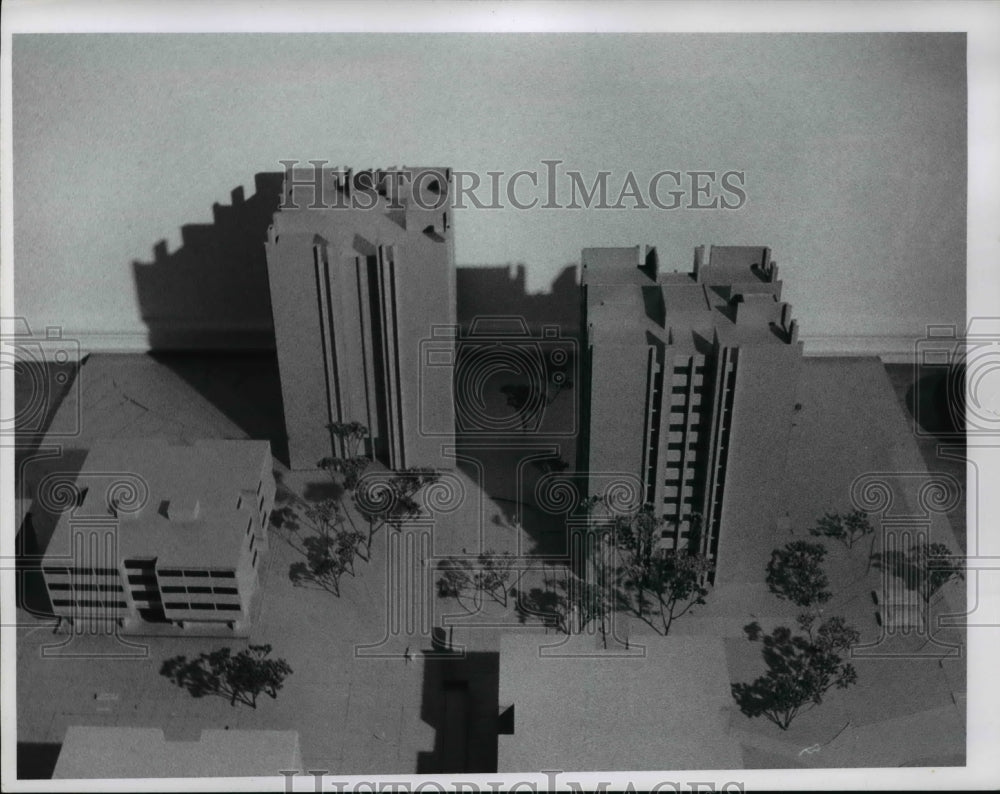 1966 Press Photo The Western reserve University dormitory model- Historic Images