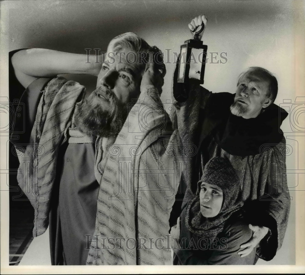 1974 Press Photo Wesley Addy. Keith Macky, Tom Fuccello at Great Lakes festival- Historic Images