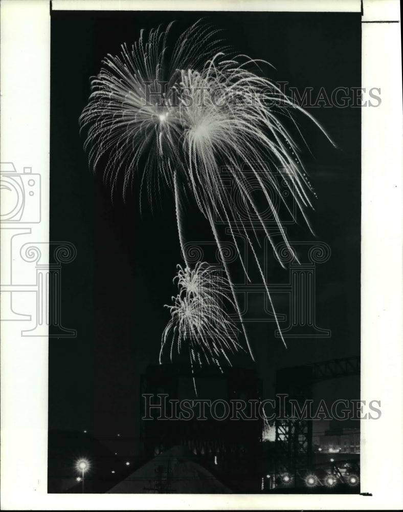 1991 Press Photo 30th National Fireworks Competition at the North Coast Harbor- Historic Images