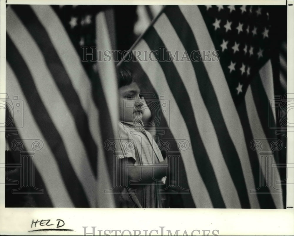 1990 Press Photo Anthony Caldwell, kindergarten at Metro Catholic- Historic Images