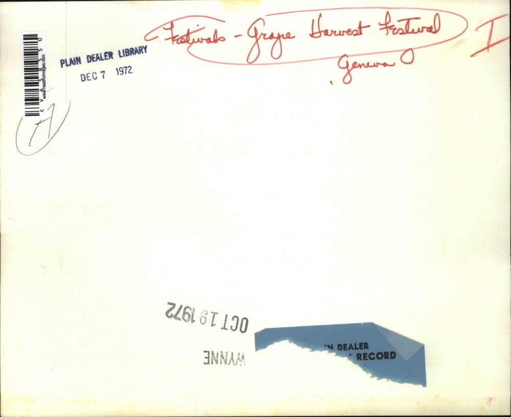 1972 Press Photo Grape Harvest Festival, Geneva, O