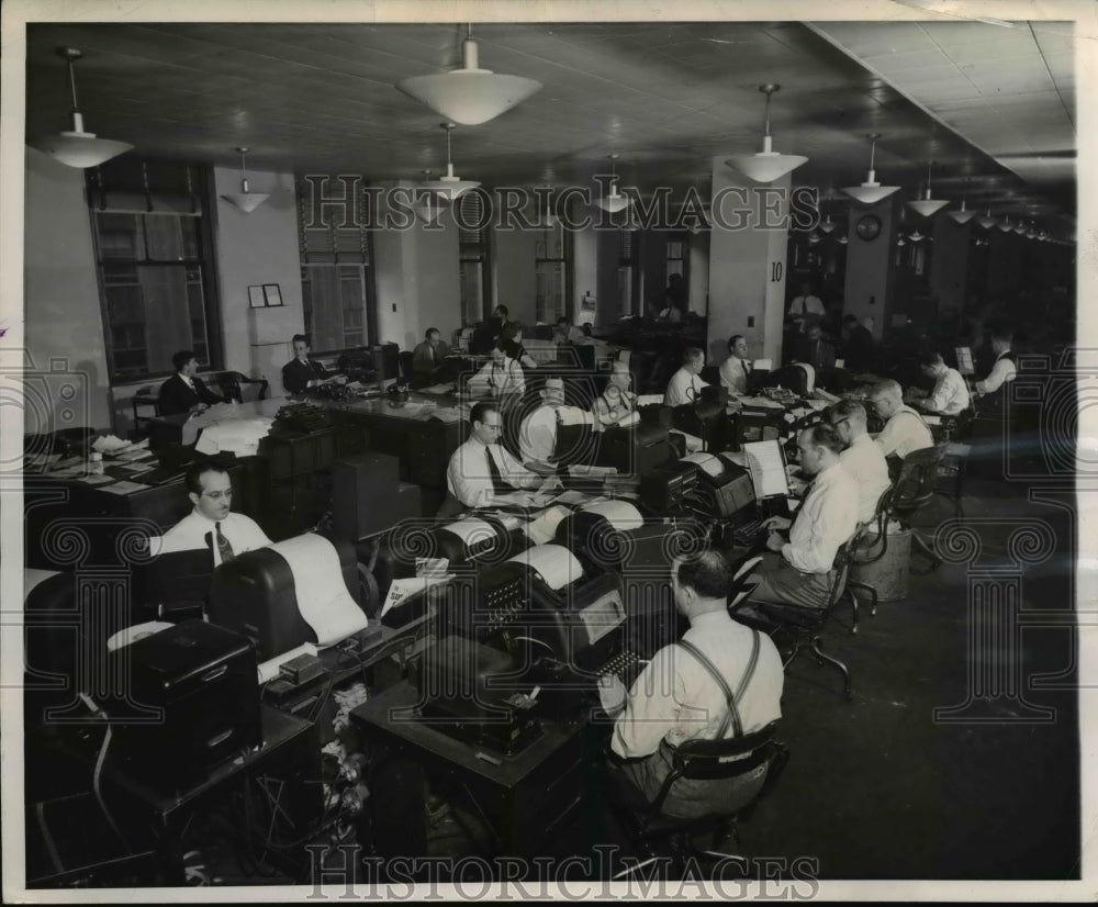 1948 Press Photo Associated Press News Room in New York HQ- Historic Images