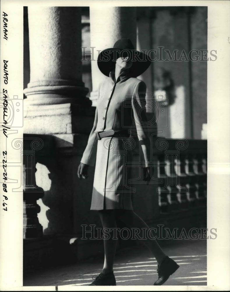 1988 Press Photo A coat by Armani - cva60910- Historic Images