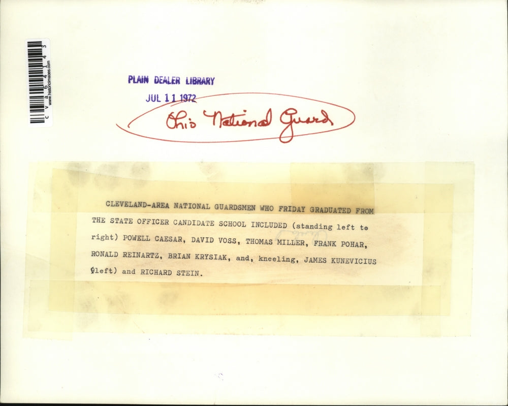 1972 Press Photo Ohio National Guard from the State Officer Candidate School