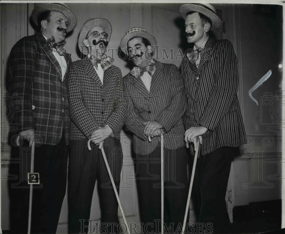 1945 Press Photo Behind the Mustaches are the Editorial Department Quartet - Historic Images