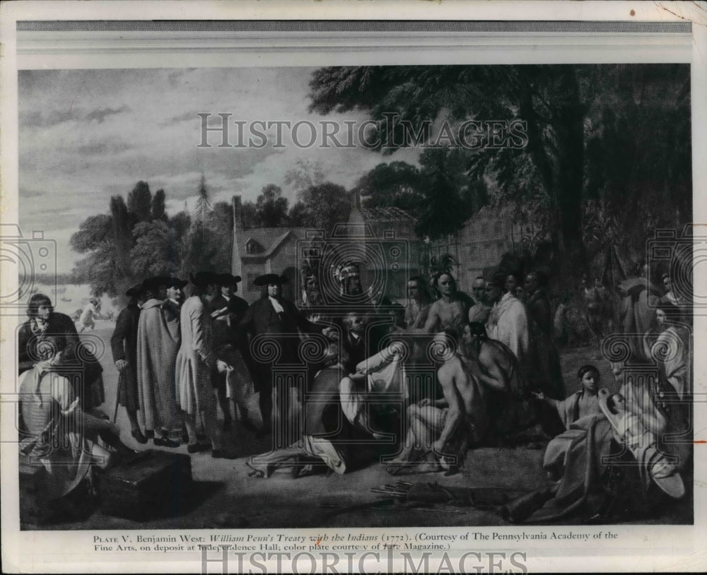 1970 Press Photo The William Penn's Treaty with the Indians  - Historic Images