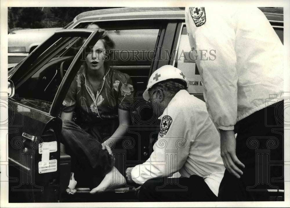 1980 Press Photo Blisters first aid station during the March of Dimes walkathon- Historic Images