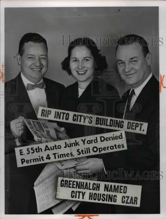 1959 Press Photo James Jordan, Doris O'Donnell & Paul Myhre, The News Employees - Historic Images