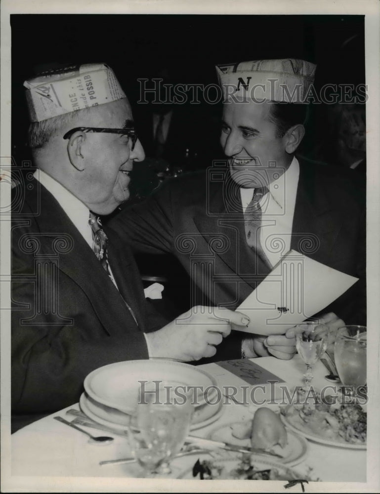 1951 Press Photo Ed Bangl and Al Lopez, employees, varsity- Historic Images