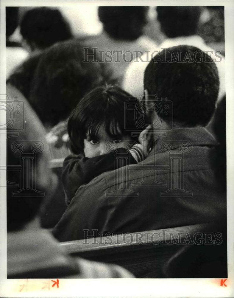 1981 Press Photo Service at San Juan Bautista Church- Historic Images