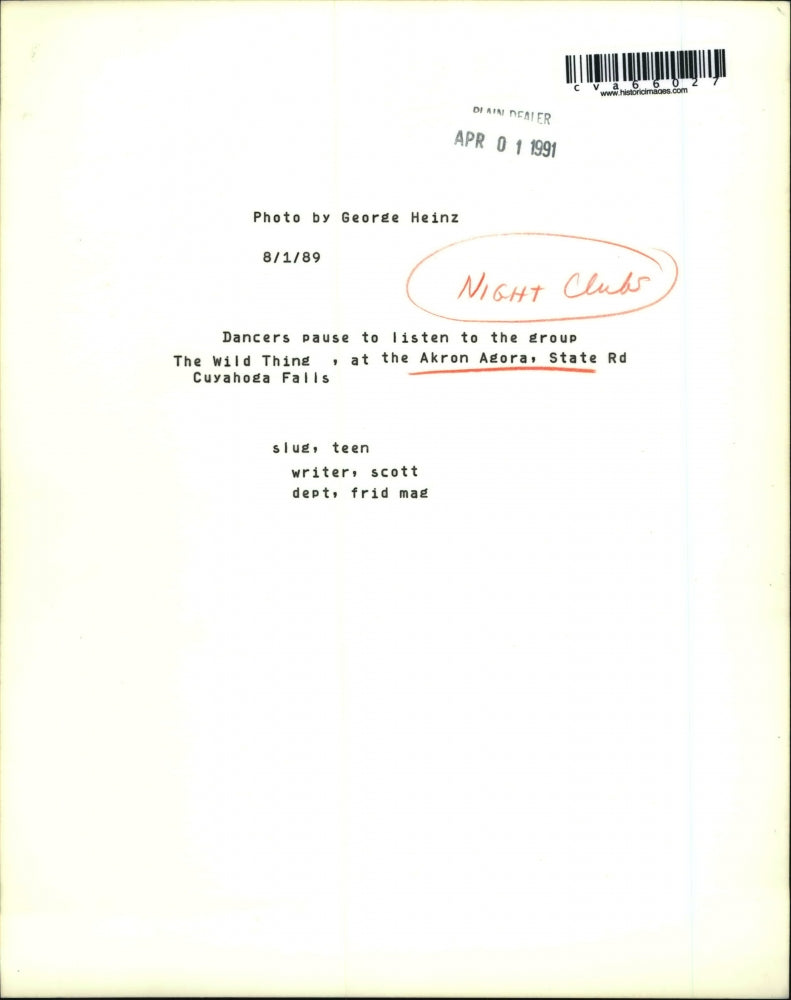 1989 Press Photo The singers at the Akron Agora Club - cva66027