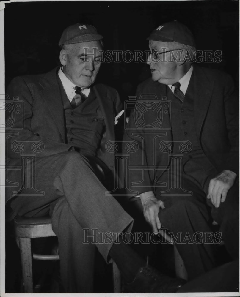 1947 Press Photo Varsity men wearing caps- Historic Images