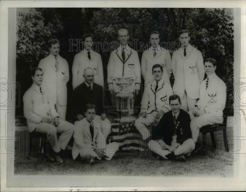 1939 Press Photo Harvard Jr Varsity members with Gov. Leverett Saltonstall - 21- Historic Images