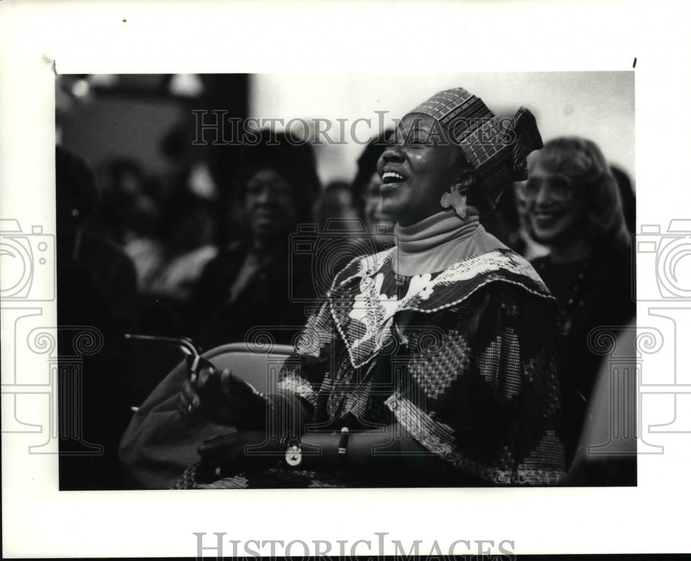 1991 Press Photo Barbara Galloway at Fifth Night of the Kwanza Celebration- Historic Images